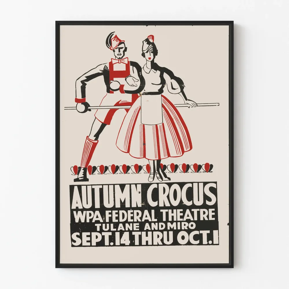 Vintage-teatterin syksyn krokus - Retroseinäkkeilijä juliste