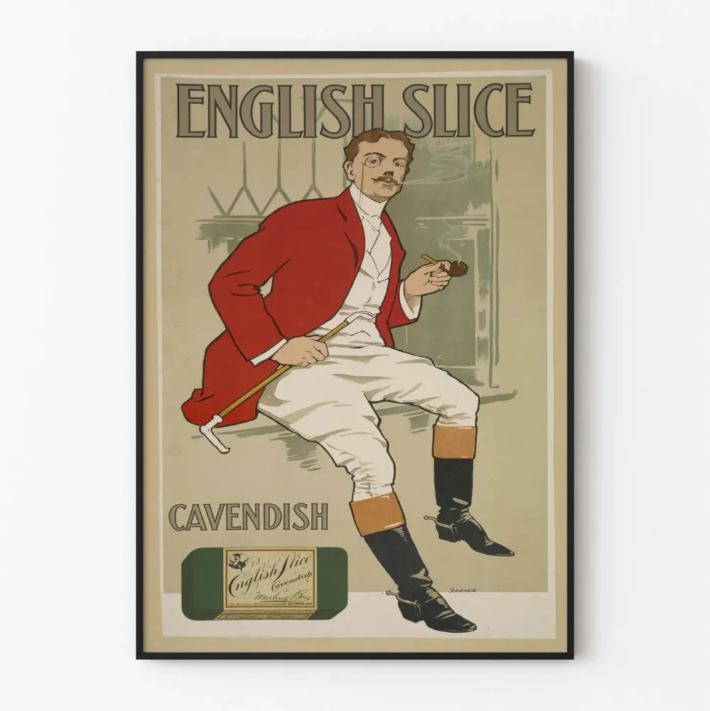 Vintage-tyylinen englantilainen viipale Cavendish -juliste tyylikäs