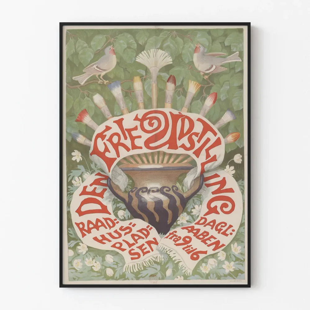 Vintage-tyylinen luova juliste taidenäyttelyyn