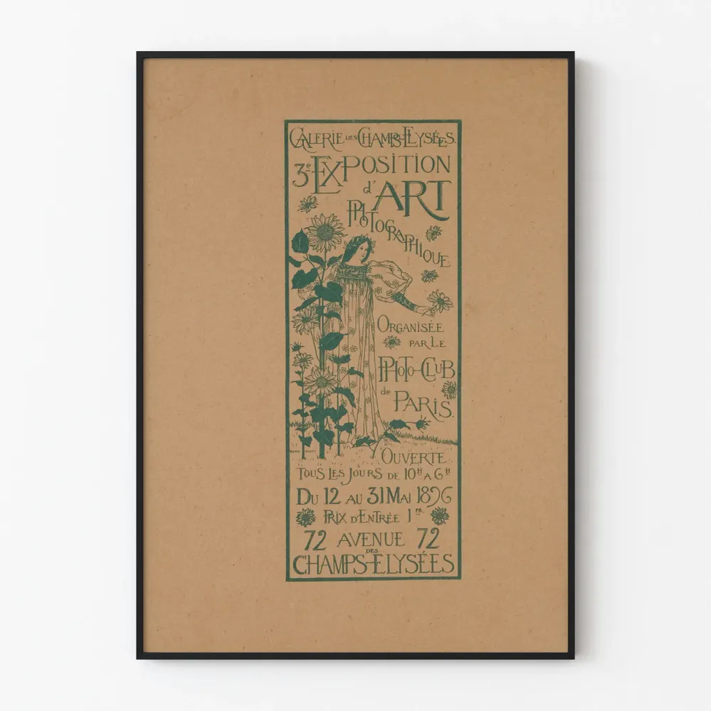 Vintage-valokuvataiteen näyttelyjuliste Pariisi 1896