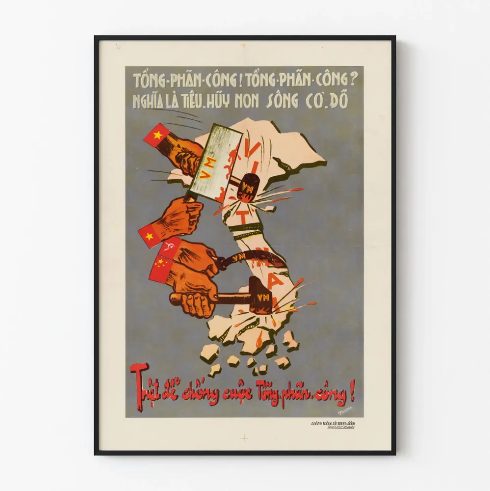 Vintage-vietnamilainen juliste - Vallankumouksellinen seinäkoriste