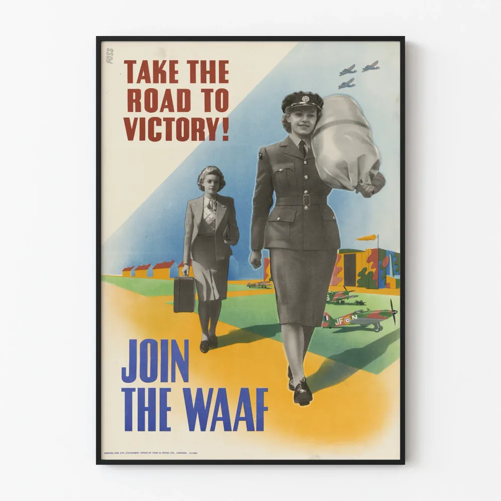 Vintage-WAAF-rekrytointijuliste - Sotilaskoriste seinälle