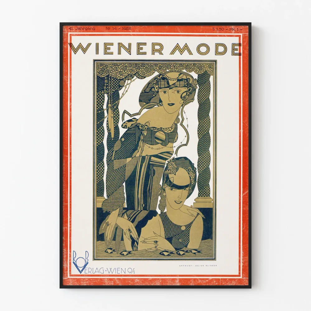 Vintage-Wiener Mode 1928 - Seinän koriste art deco Juliste