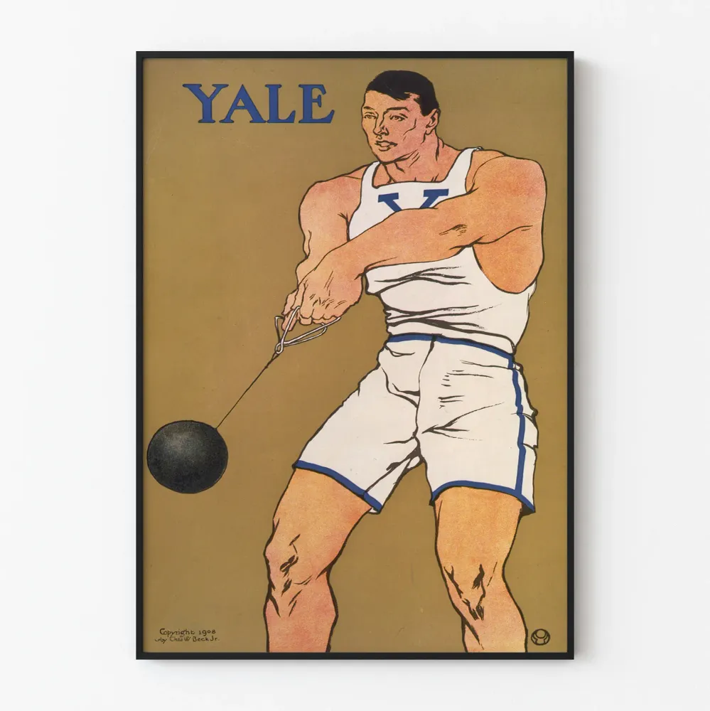 Vintage-Yale-urheilija-toiminnassa -juliste
