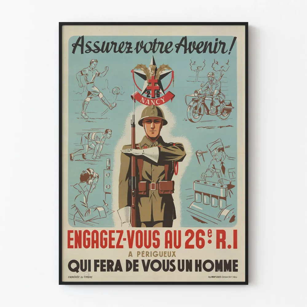 Vinttijuliste 26. R.I. Vichy armeijan rekrytointiin