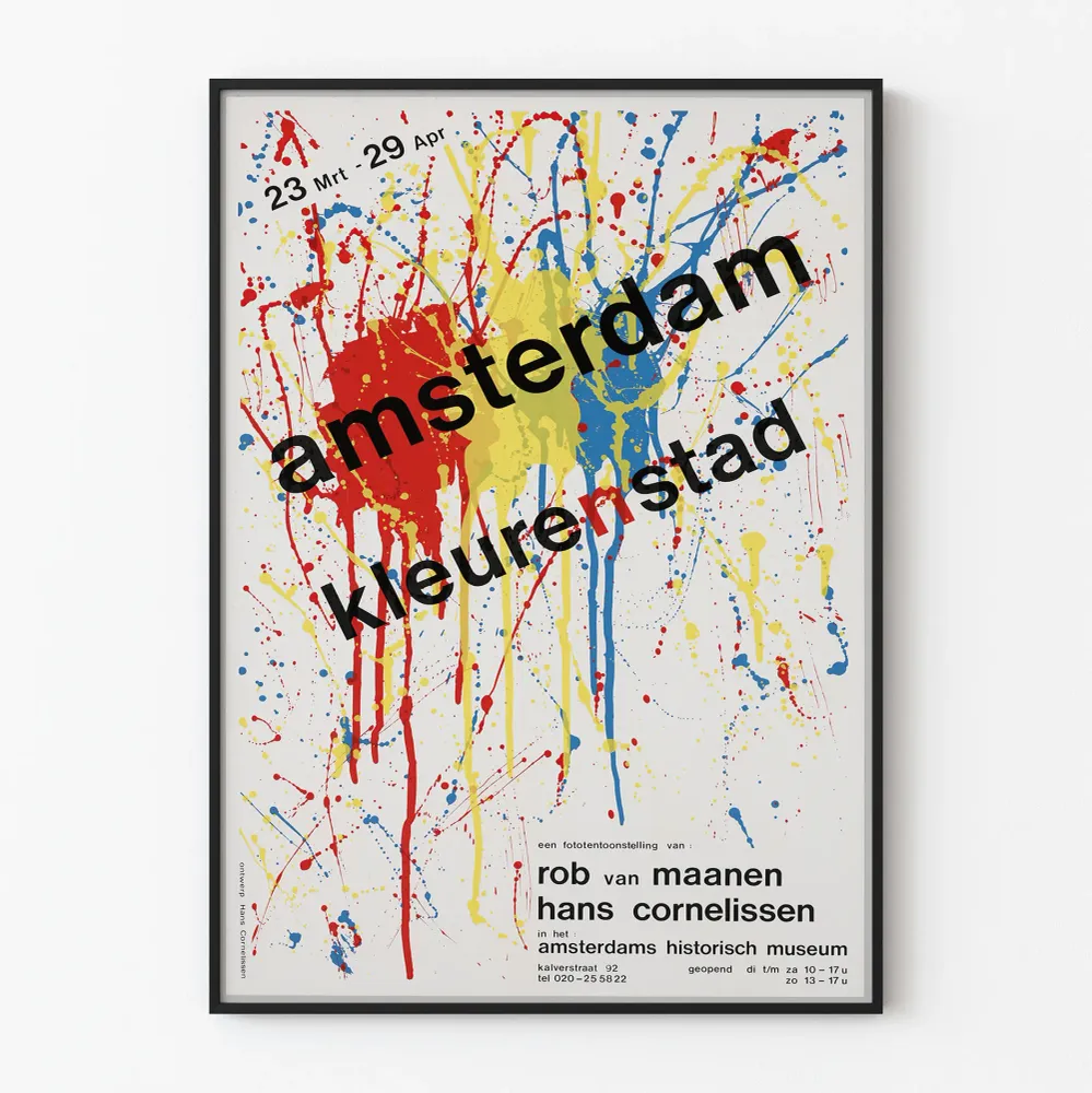 Värikäs juliste Amsterdam Kleurenstad moderniin seinäkoristukseen